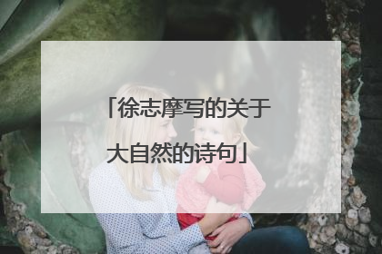 徐志摩写的关于大自然的诗句