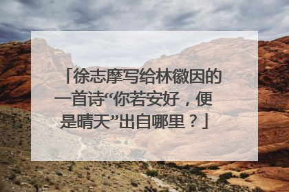 徐志摩写给林徽因的一首诗“你若安好,便是晴天”出自哪里?
