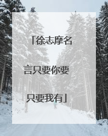 徐志摩名言只要你要只要我有