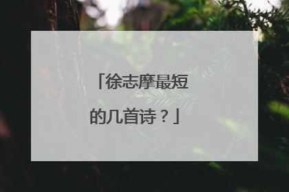 徐志摩最短的几首诗?