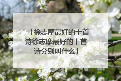 徐志摩最好的十首诗徐志摩最好的十首诗分别叫什么