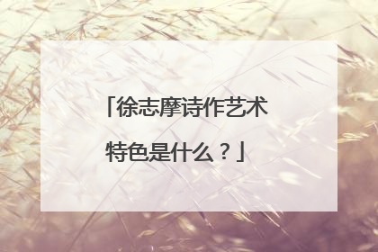 徐志摩诗作艺术特色是什么?