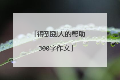 得到别人的帮助300字作文