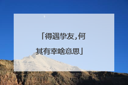 得遇挚友,何其有幸啥意思