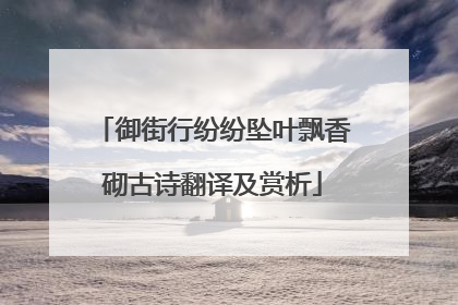 御街行纷纷坠叶飘香砌古诗翻译及赏析