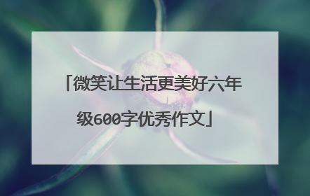 微笑让生活更美好六年级600字优秀作文