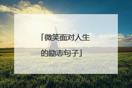 微笑面对人生的励志句子