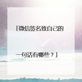 微信签名致自己的一句话有哪些?