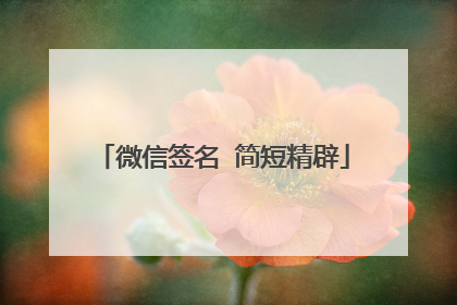 微信签名 简短精辟