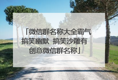 微信群名称大全霸气搞笑幽默 搞笑沙雕有创意微信群名称