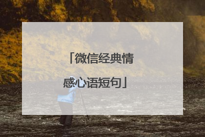 微信经典情感心语短句