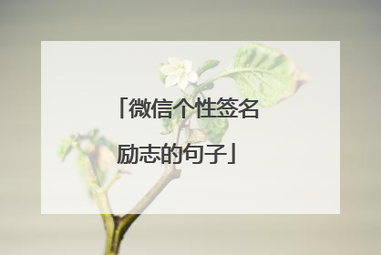 微信个性签名励志的句子