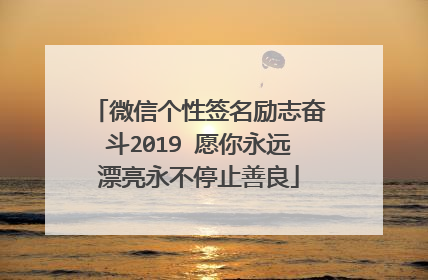 微信个性签名励志奋斗2019 愿你永远漂亮永不停止善良