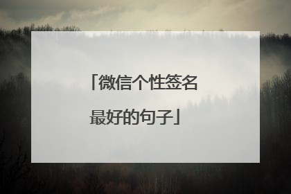 微信个性签名最好的句子