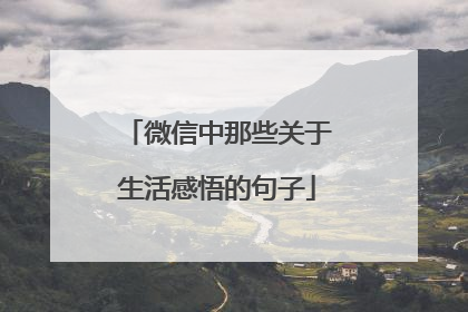 微信中那些关于生活感悟的句子