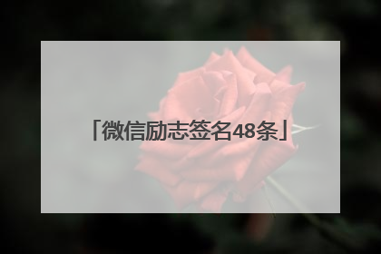 微信励志签名48条