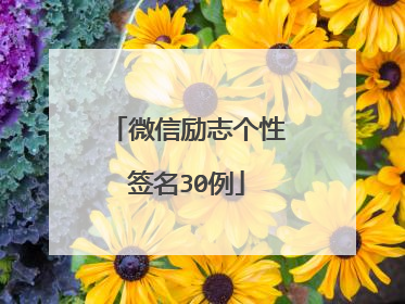 微信励志个性签名30例