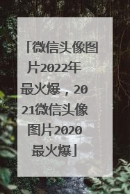 微信头像图片2022年最火爆,2021微信头像图片2020最火爆
