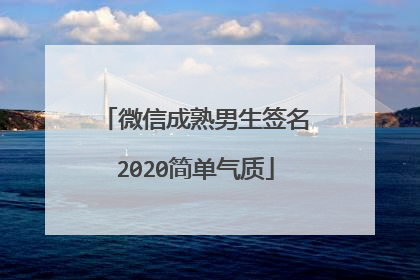 微信成熟男生签名2020简单气质