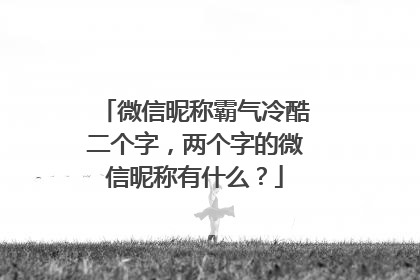 微信昵称霸气冷酷二个字,两个字的微信昵称有什么?