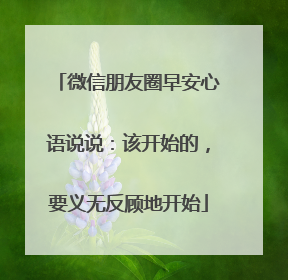微信朋友圈早安心语说说：该开始的，要义无反顾地开始