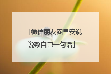 微信朋友圈早安说说致自己一句话