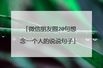 微信朋友圈20句想念一个人的说说句子