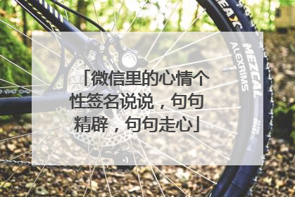 微信里的心情个性签名说说，句句精辟，句句走心