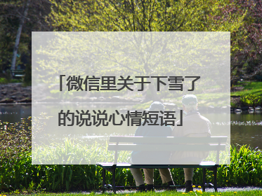 微信里关于下雪了的说说心情短语