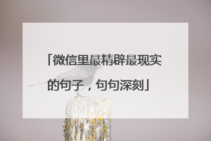 微信里最精辟最现实的句子,句句深刻