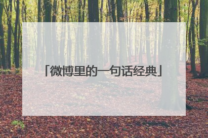 微博里的一句话经典