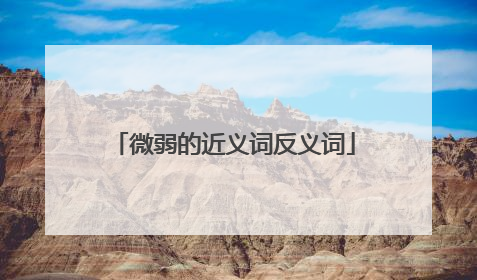 微弱的近义词反义词