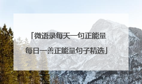 微语录每天一句正能量 每日一善正能量句子精选