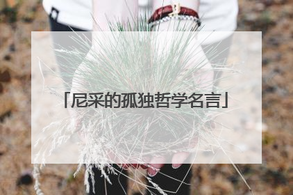 尼采的孤独哲学名言