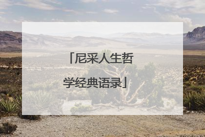 尼采人生哲学经典语录