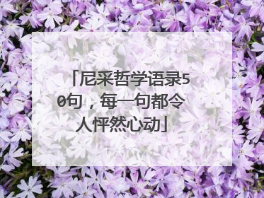 尼采哲学语录50句，每一句都令人怦然心动