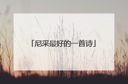 尼采最好的一首诗