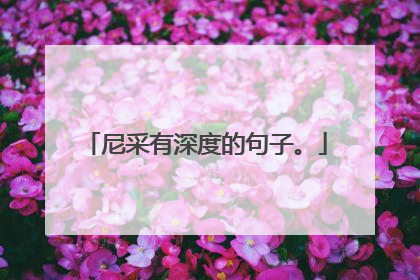 尼采有深度的句子。