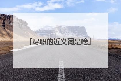 尽职的近义词是啥