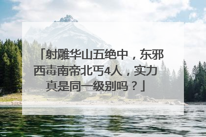 射雕华山五绝中,东邪西毒南帝北丐4人,实力真是同一级别吗?