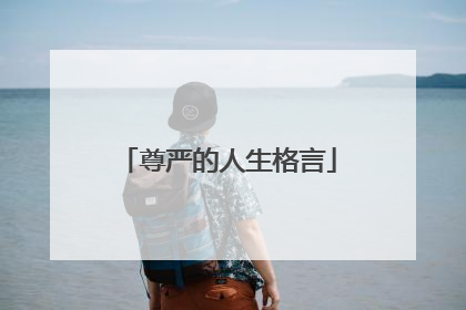 尊严的人生格言