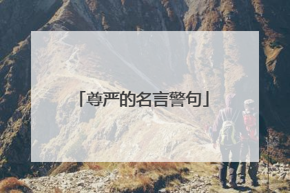 尊严的名言警句