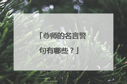 尊师的名言警句有哪些?