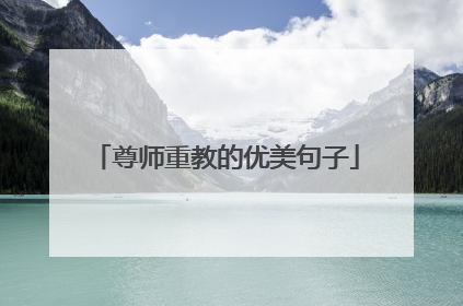 尊师重教的优美句子