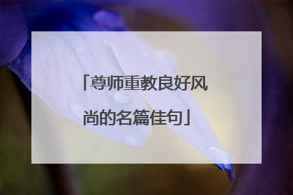 尊师重教良好风尚的名篇佳句