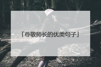 尊敬师长的优美句子