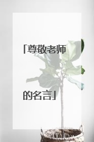 尊敬老师的名言