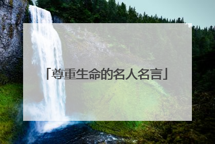 尊重生命的名人名言
