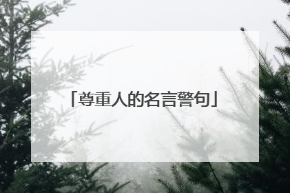 尊重人的名言警句