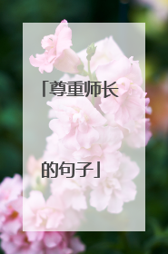 尊重师长的句子